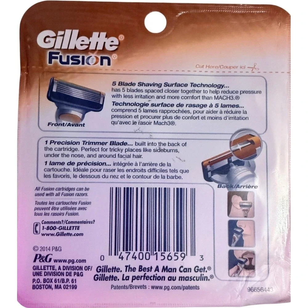Gillette Fusion Cartridges 8 Pack Men's Razor Refills *Free Shipping*